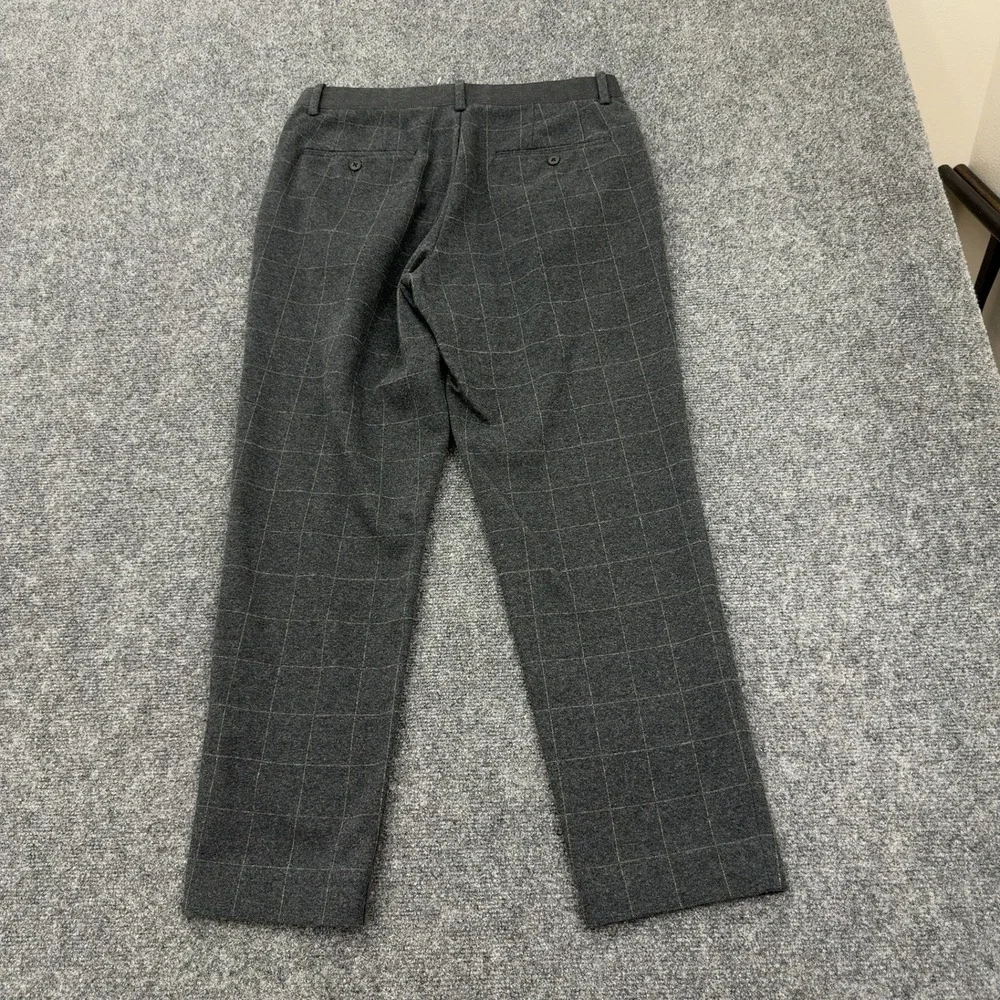 Uniqlo Pants Mens M Gray Cotton Polyester Windowpane Plaid Casual Workwear